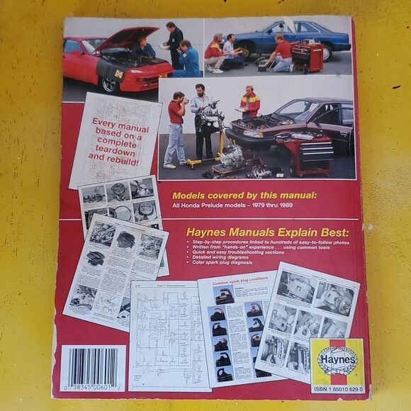 Haynes Honda Prelude 1978 1989 Repair Manual - Picture 2 of 4